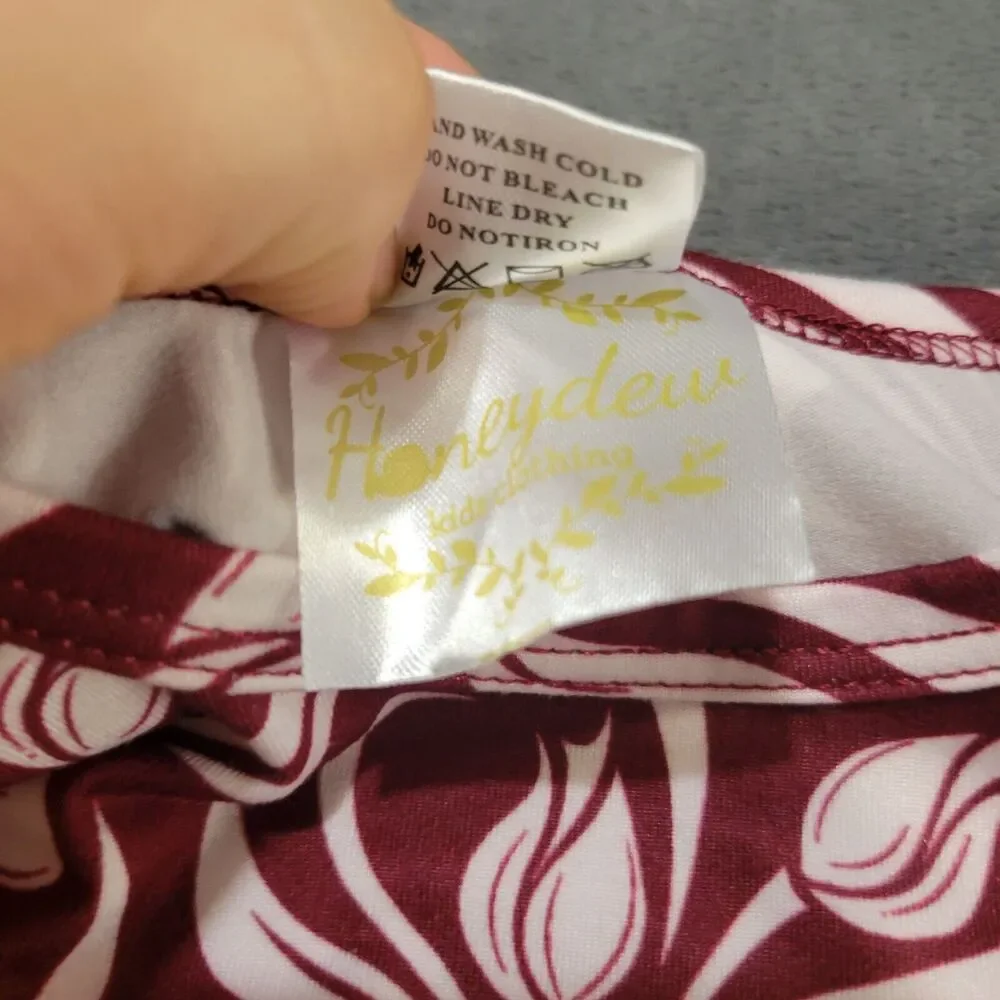 Honeydew Shirt Girl 4‎ Maroon Long Sleeve Leaf Comfort Stretch OH Snap Tunic Top